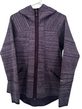 Avalanche Womens Size L Purple Knit Zip Up Sweater Outdoor Hiking Jacket